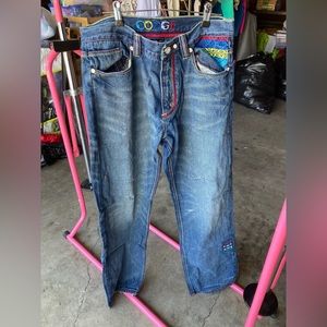 Coogi blue embroidery jeans